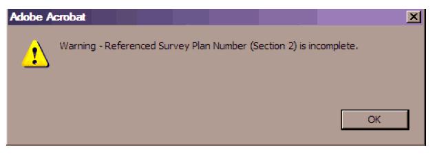 EXAMPLE: WARNING RE REFERENCED SURVEY PLAN NUMBER Legal Description (8) The legal description consists of everything shown below the PID number in the Description of Land segment of a title.