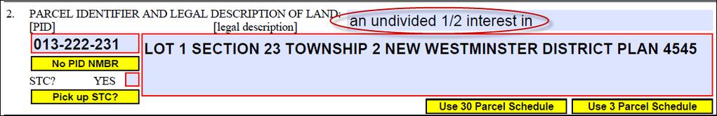 Form Type Nature of Interest TITLE TO CROWN LAND IN SRW, s. 24, B.C. REG.