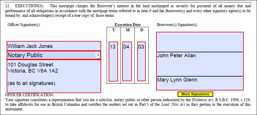 (8) Enter the subject to information in Item 11, Prior Encumbrances Permitted by Lender.