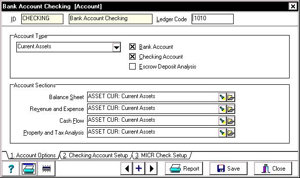 Account Code - Account Options PROMAS