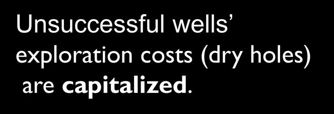 holes) are expensed. Unsuccessful wells exploration costs (dry holes) are capitalized.