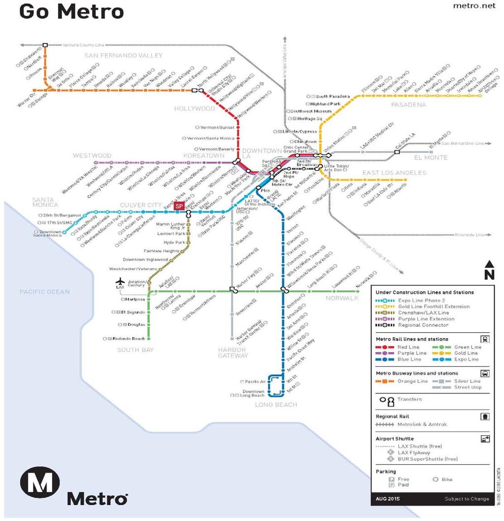 Multi-Family - Maps METRO LINE MAP 441-3 Exposition Blvd., Los Angeles, CA 916 SP = Subject Property This Metro rail line map was created by LA Metro.