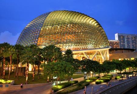 Esplanade - Theatres on the Bay in Singapore, opened in 2002, houses a concert hall and a theater beneath