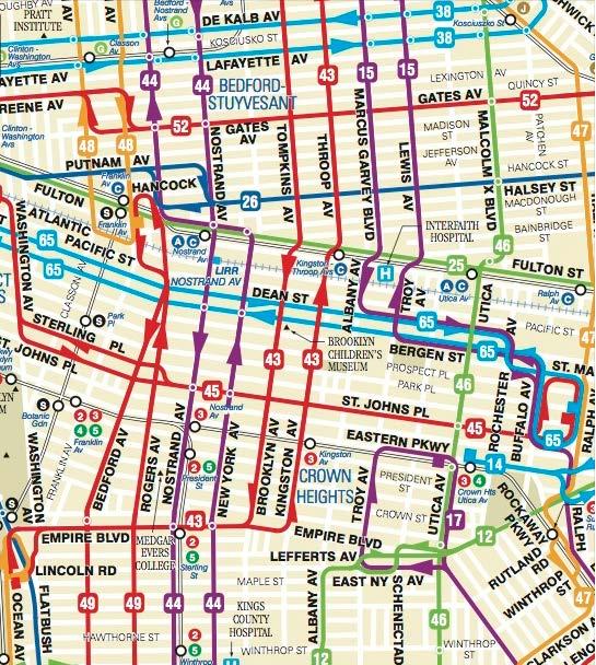 1217 BEDFORD AVENUE THE NEIGHBORHOOD 1217 BEDFORD AVENUE SUBWAY & BUS MAP Multiple public transportation options are located near 1217 Bedford Avenue, with both the Franklin Avenue and Nostrand