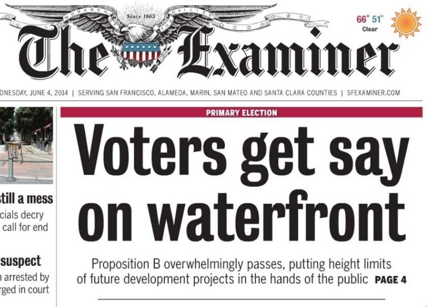 June 2014 Measure B City of San Francisco Voter Approval of Waterfront Construction Exceeding
