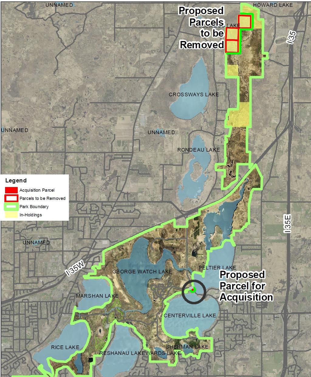 Figure 6: Rice Creek Chain of Lakes Park Reserve Boundary After Amendment 2.