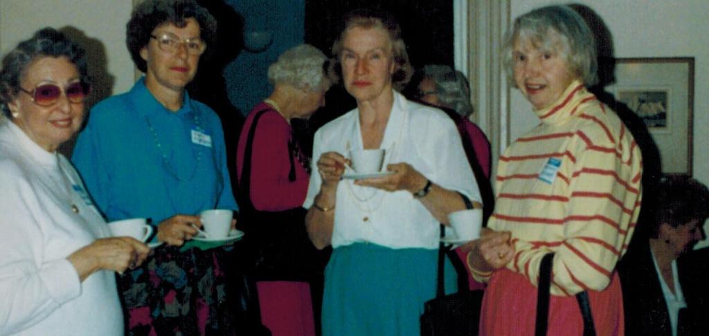 Eva Trankovitch, June Pinkney, Ann Gibson, and unknown volunteer, at the AGM