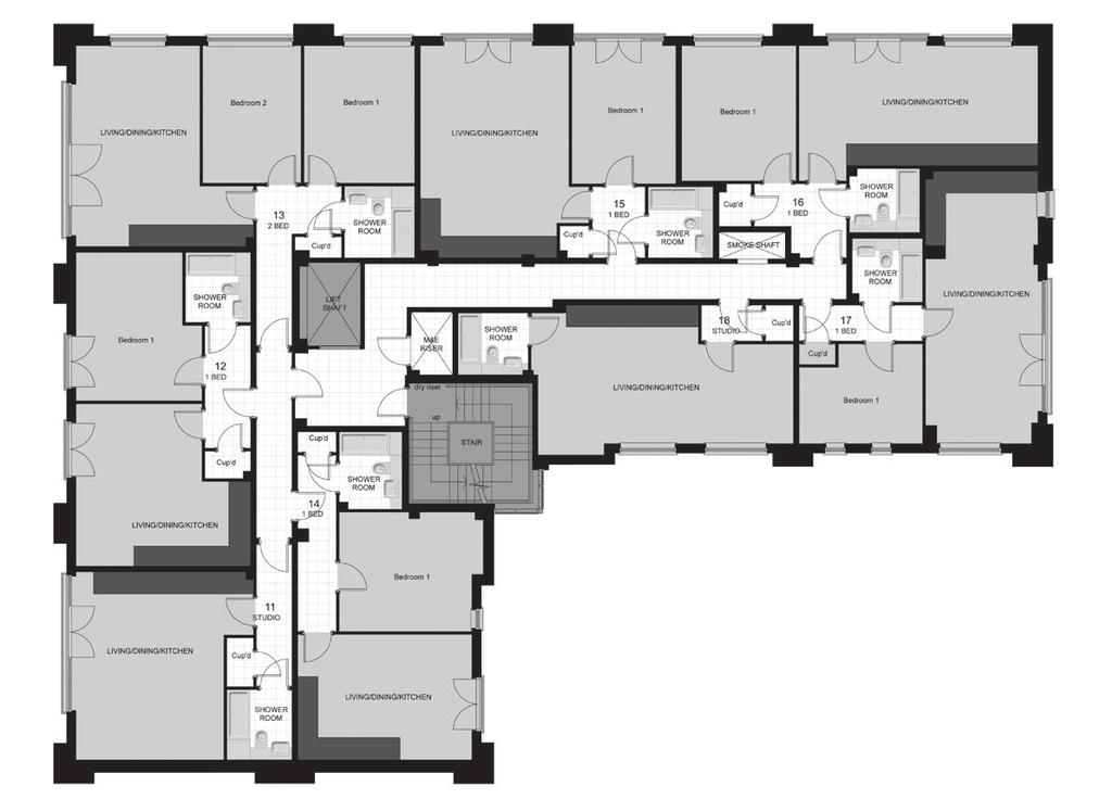 FIRST FLOOR PLOT 11 37 m 2 401 ft 2 Studio 26.5 m 2 279.9 ft 2 Bathroom 3.6 m 2 38.7 ft 2 BISHOPS ROAD PLOT 12 49 m 2 531 ft 2 Living/Kitchen 22.1 m 2 237.9 ft 2 Bedroom 1 15.5 m 2 166.