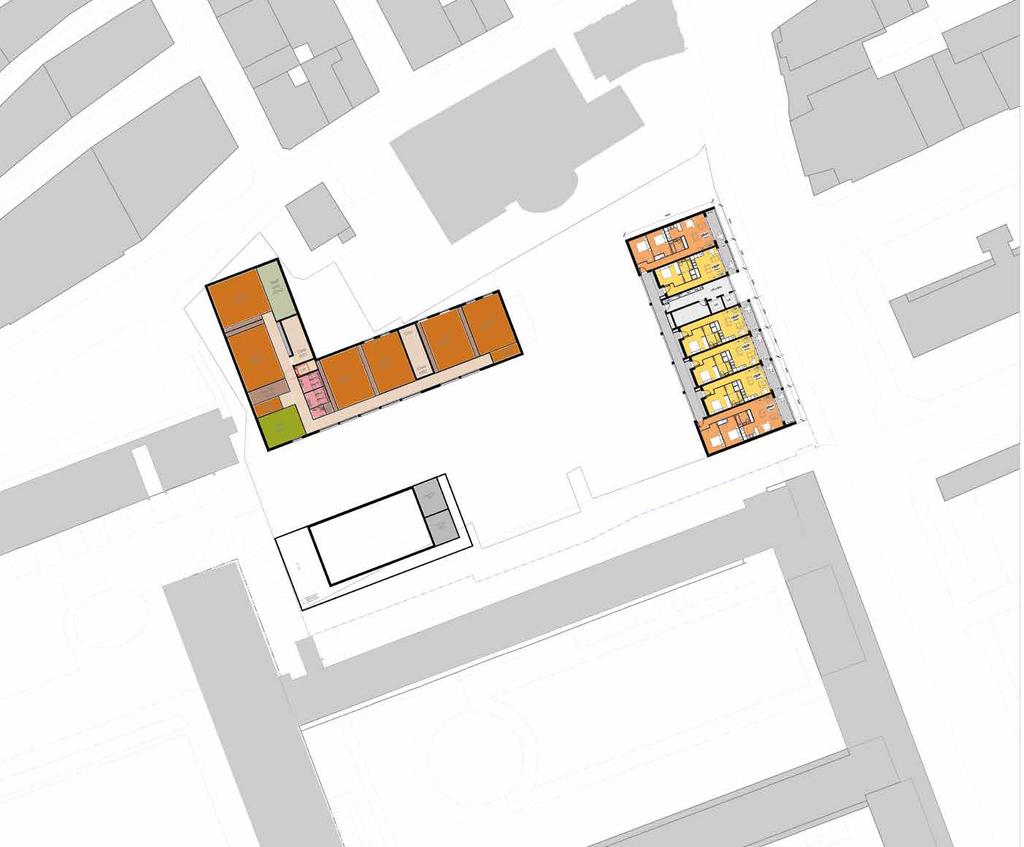 Proposed ground floor plan Building Infrastructure Rooms Common Areas