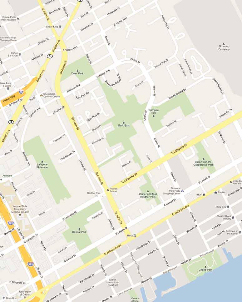 Detroit Modern Lafayette/Elmwood Park Biking Tour Map courtesy of Google Maps 16 10 11 9 15 8 7 Dequindre Cut 6 14 1 5 12 2 13 3 4 Tour