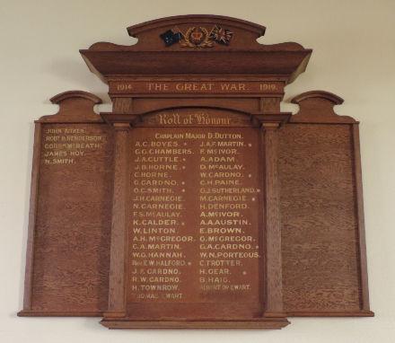 World War One Roll of Honour DEDICATED TO THE PRAISE AND GLORY OF GOD IN GRATEFUL REMEMBRANCE OF ALL FROM THIS CONGREGATION WHO SERVED IN THE WAR OF 1939-1945 AND ESPECIALLY THOSE WHO GAVE THEIR