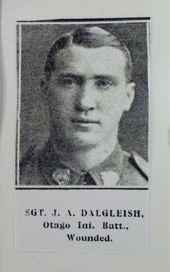 CPL John Alexander Dalgleish John Alexander Dalgleish, born 15 th April 1892 (Scotland), was the son of Mrs M. Dalgleish, 49 Elizabeth Street, Timaru.