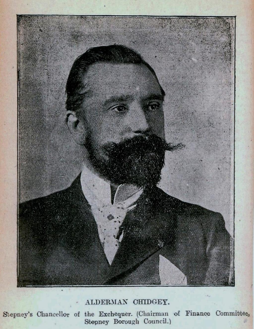 vestryman for the civil parish of Mile End Old Town. He became an Alderman for Stepney Borough Council and was the Chairman of the Finance Committee.