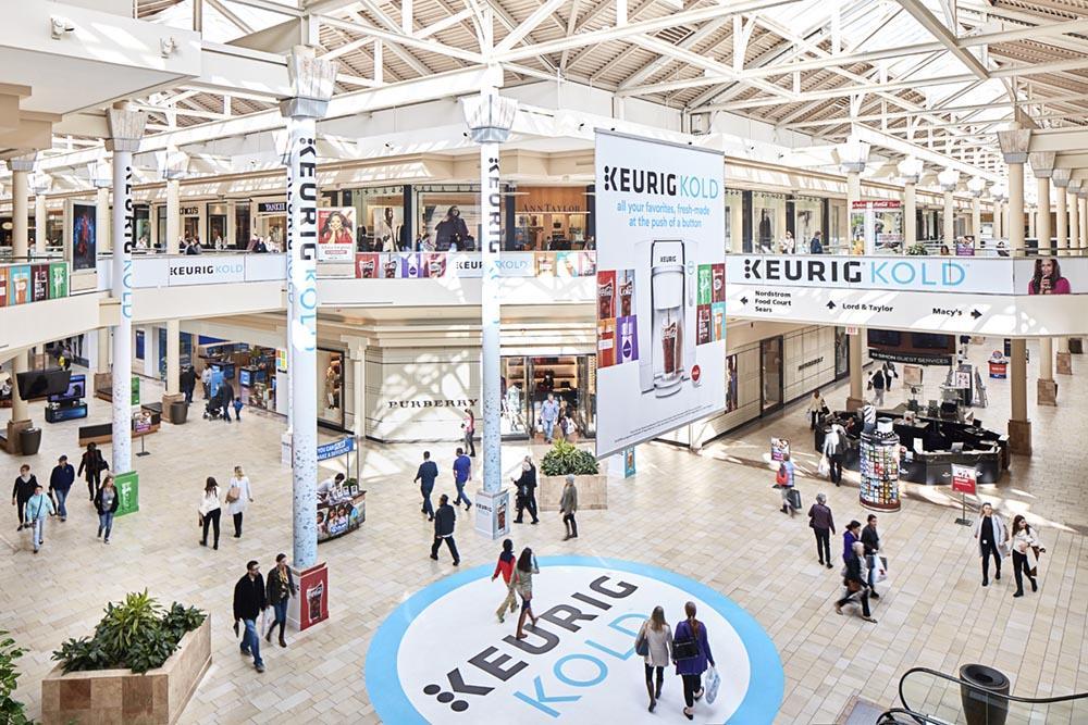 PROJECT OVERVIEW Burlington Mall is 2 levels and features more than 175 national and specialty retailers like Burberry, Anthropologie, and Urban Outfitters.