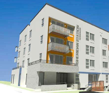 Sheridan Station Apartments Project Basics Sheridan Station Apartments will consist of sixty-three (63) affordable workforce housing units in a four and a half story, wood framed over podium, and