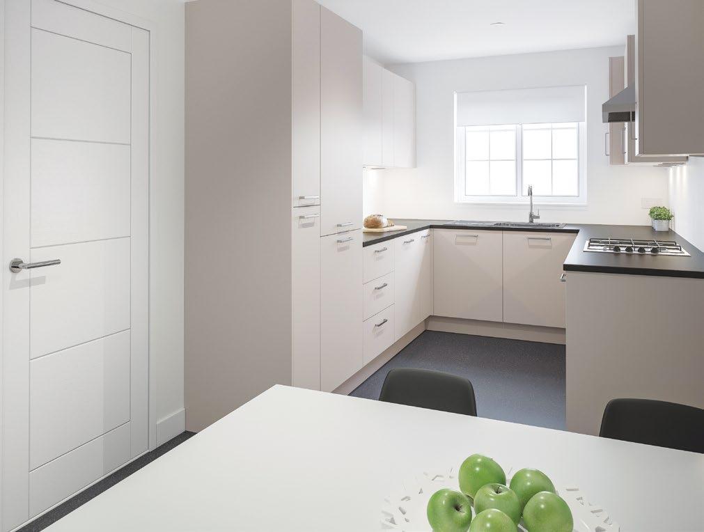 Thoughtfully designed spaces, inside and out. Your new home comes with the following as standard: Choice of kitchen units and worktops, from a range of beautifully designed Moores kitchens.