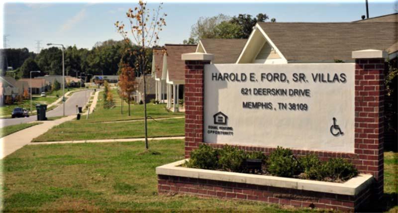 HAROLD E. FORD, JR. VILLAS PROJECT DESCRIPTION: Harold E. Ford, Sr. Villas, is made up of 36 duplex buildings, and has total of 72 dwelling units, plus a separate leasing office.