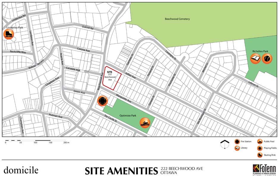 Figure 2: Community Amenity Map PROPOSED DEVELOPMENT Domicile is proposing the construction of a five (5) and ten (10)-storey, 13,911 m 2 mixed-use building with commercial uses (retail, restaurant)