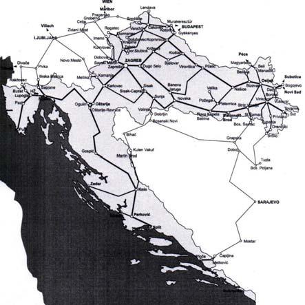 Fig. 2: Railway network tracks in Croatia Fig.