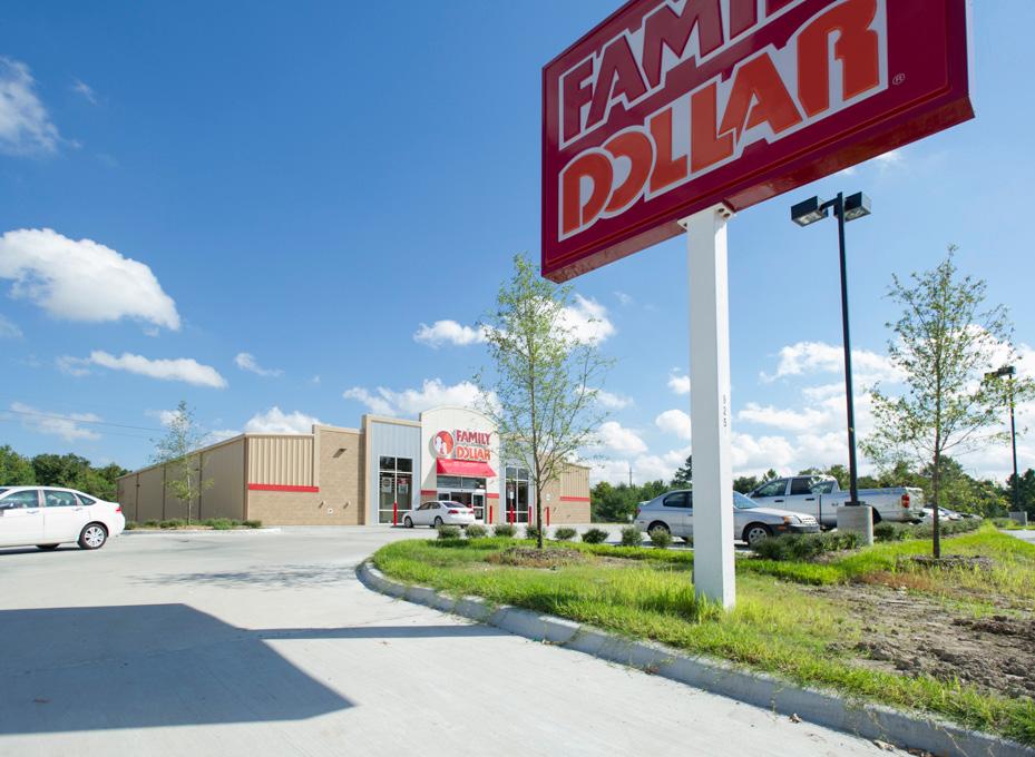 NEW CONSTRUCTION store IN FAMILY DOLLAR S HOME STATE, SERVICING A LARGE RURAL TRADE AREA. investment highlights PRICE: $1,218,443 CAP: 7.45% Rentable SF...8,400 SF Price per SF...$145.05 Current Rent.