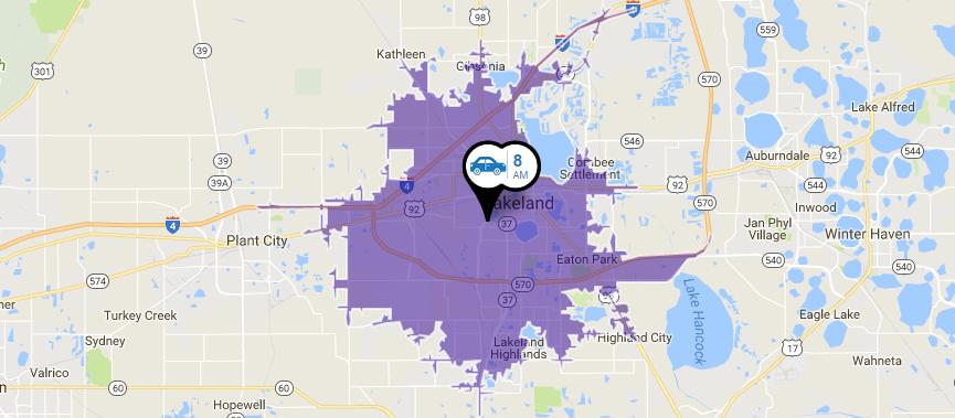 MIN DRIVING DISTANCE: EAST TAMPA,