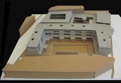 museum board model from west site plan