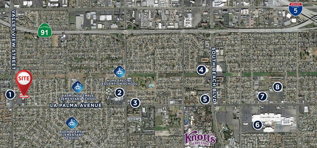 MARKET OVERVIEW COMPETITION AERIAL SITE Smart & Final Extra, El Pollo Loco, Taco Bell, In-N-Out, Starbucks 1 Walgreens, The Wok Experience 3 CVS Pharmacy 4 Movieland Wax Museum, Starbucks 6 Buena