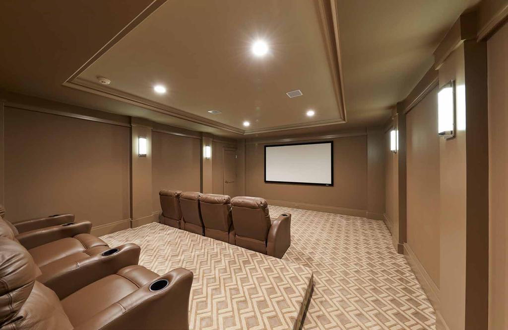 THEATRE Custom style movie theatre with stadium seating.