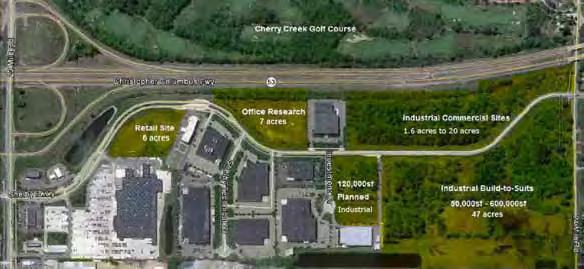 LAND For Sale or Build to Suit Cherry Creek Corporate Park Total Acreage: 182 acres in total development Minimum Divisible: 1.6 acres Total Available: 1.