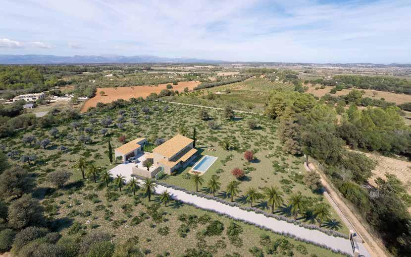 COUNTRY HOUSE WITH POOL AREA, BALCONY AND ROOFED TERRACE NEAR ALGAIDA Newly built country house (Finca) Algaida/Mallorca/Spain Constructed area: approx. 443 qm Plot size: 24.500 qm Price: 2.160.