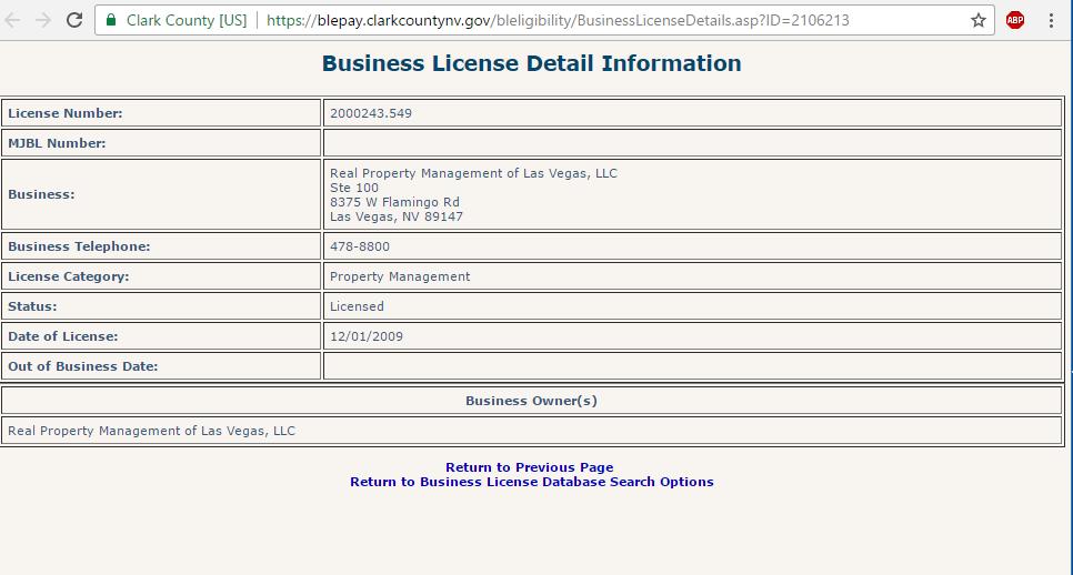 Figure 3: Defendants Business License