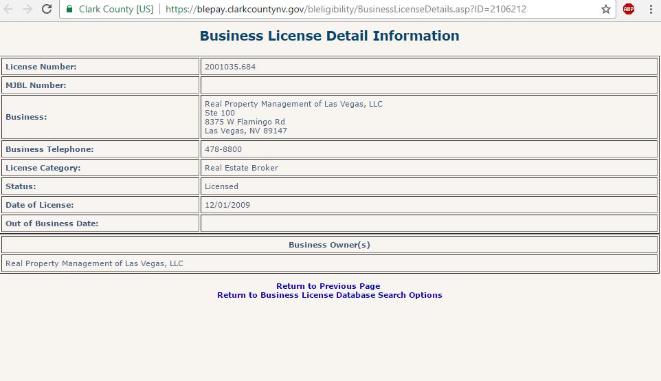 Figure 4: Defendants Business License 
