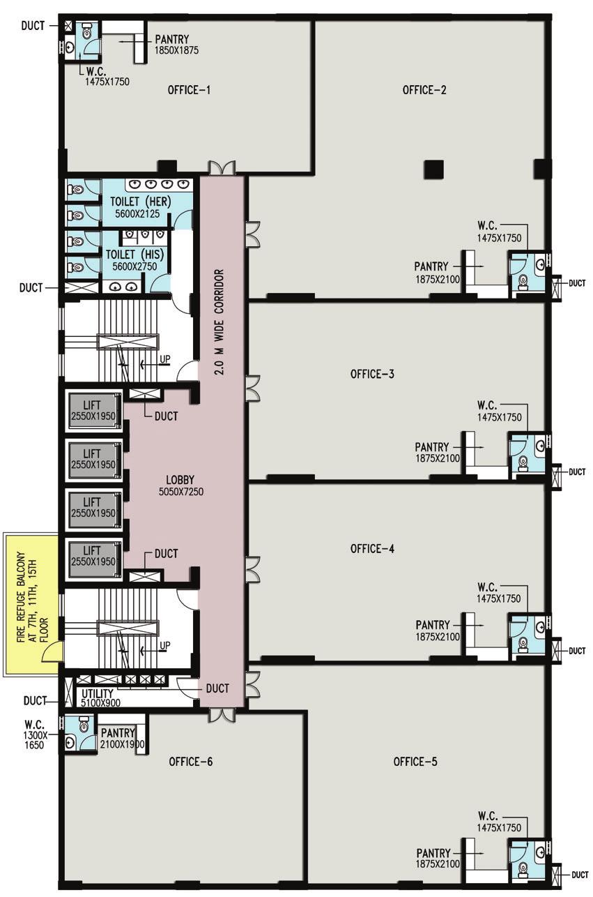 9TH 16TH FLOOR PLANS Area Statement Floors: 9th to16th Office No.