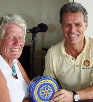 Charles always makes it his responsibility to bring back the Rotary International theme banner for the new Rotary