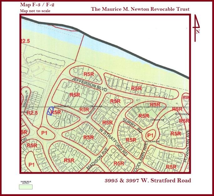 Case #1 The Maurice M Newton Revocable Trust DESCRIPTION OF REQUEST: requests a variance to an 11 foot front yard setback (North) and to an 11 foot side yard adjacent to unimproved Woodlawn Avenue