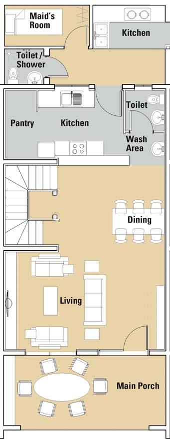1 st Floor 4 indoor kitchen with pantry 4 outdoor kitchen 4 maids quarters with bathroom 4