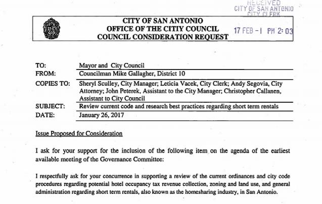 COUNCIL CONSIDERATION REQUEST (CCR) Sponsored by former Councilman Mike Gallagher (CD 10) Submitted on February