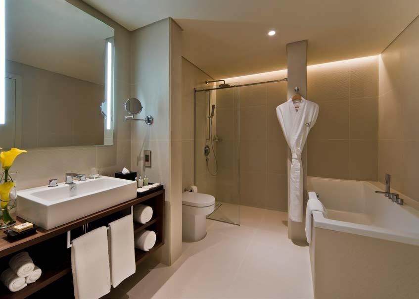 and separate walk-in shower Work Desk Floor to ceiling windows Views over Doha s