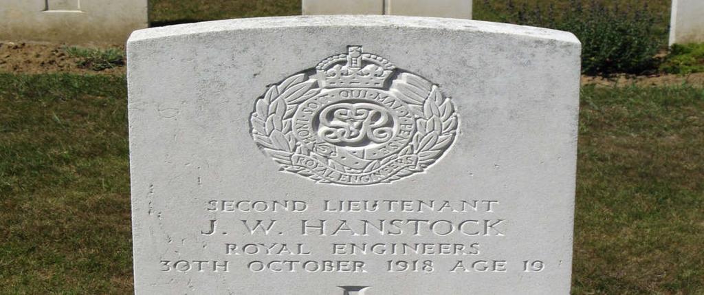 Second Lieutenant John Walter Hanstock (1899-1918). 12 th Field Company Royal Engineers.