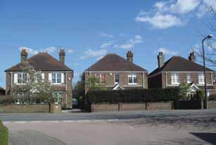 30, 32 & 34 Rusper Road, Horsham Group of 3 detached double fronted 2 storey houses set amongst large gardens, with front drives behind low brick walls.