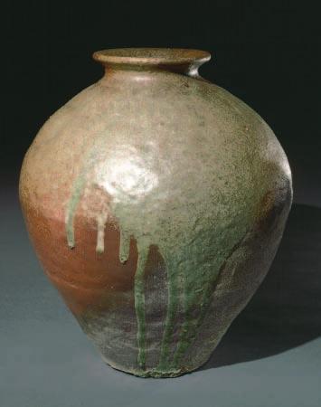 54 Japanese and Korean Art Storage Jar: Tamba Ware. Muromachi period (1392 1573), 1400s; stoneware with natural ash glaze; h. 45 cm, diam. 39 cm, The Severance and Greta Millikin Purchase Fund 2002.
