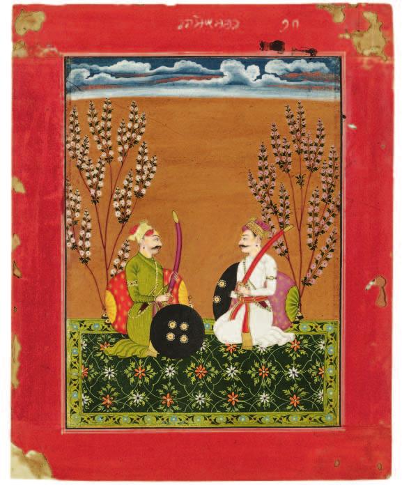 Raga Suramananda, from a Ragamala series. India, Bilaspur, about 1750; ink and color on paper; 23.8 x 19.1 cm; Gift of Dr. Norman Zaworski 2002.