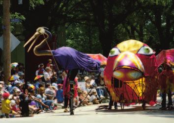 Parade 2002 guest artists Mary Jo Nikolai and Amy Ballestad created this ensemble: Bird Brained Ornithologists.