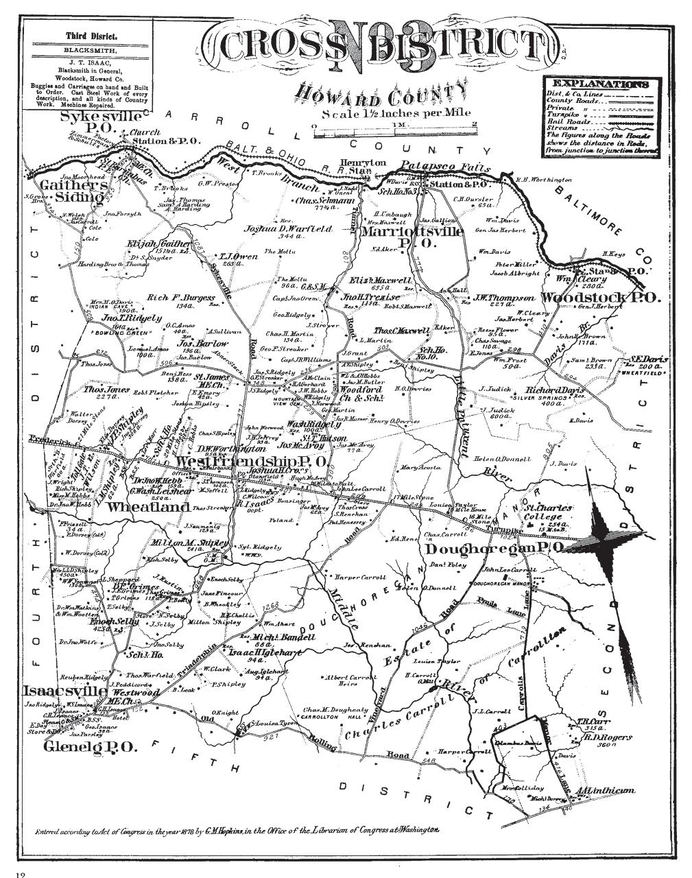 1878 Map The star indicates the location of Ranter s Ridge near the Howard/Baltimore County line.