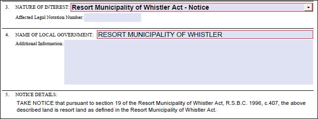 2.5.2.14 Resort Municipality of Whistler Act Notice Line 1 Resort Municipality of Whistler Act notice field: when Resort
