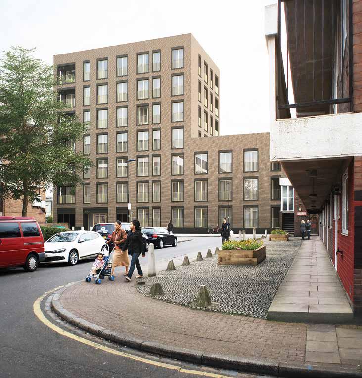 Fenwick South Cottage Grove, Claphan North, Lambeth, SW9 Repurposing leftover space in a 1960s housing estate, this Council-owned development will create 55 new social-rent homes for local people