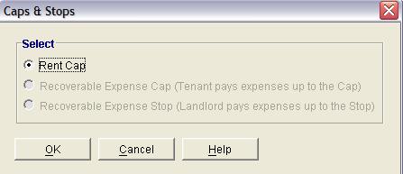 You Apply Free Rents, % Rent, Caps and Stops by clicking on the appropriate button 6. Click on the Apply Free Rent button 7.