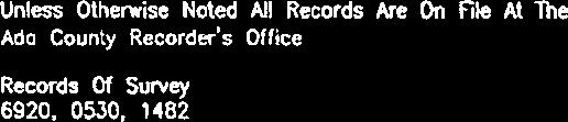 Number 8 Lot Number FINAL PLAT RECEIVED RECORD DOCUMENTS Unless Otherwise Noted All Records Are On file A( The Ado County