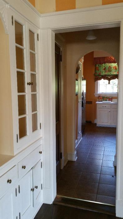 The arched door opening lead to the newly remodeled Kitchen.