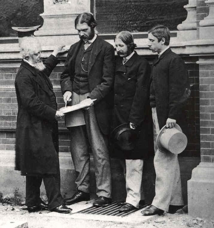 Captain Francis Fowke RE 1832-65 (2 nd from left) who produced the winning design for the Natural History Museum and